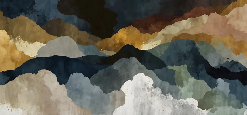 Marco De Formas Abstractas Tonos De Paisajes Naturales.
