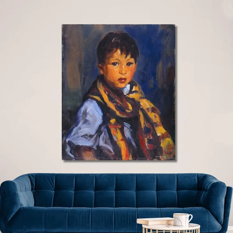 Junge Mit Kariertem Schal Robert Henri
