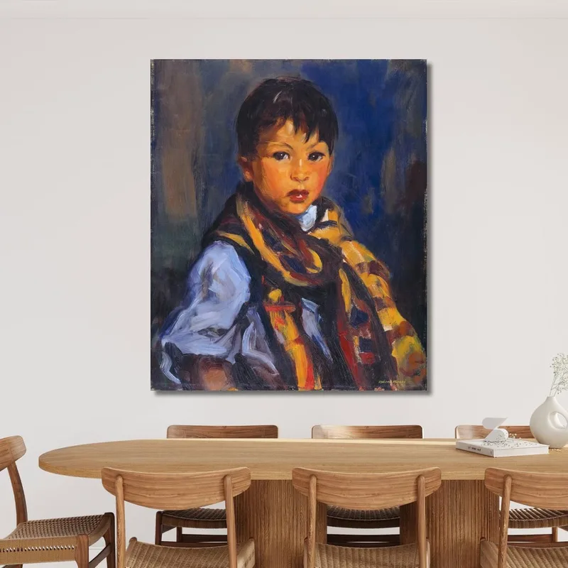 Junge Mit Kariertem Schal Robert Henri