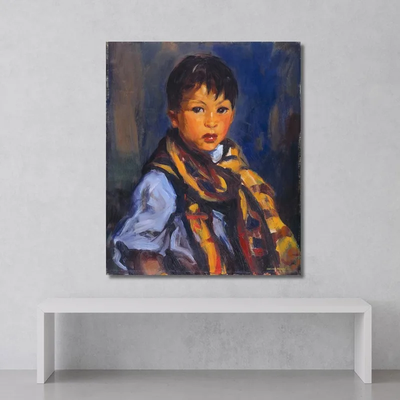 Junge Mit Kariertem Schal Robert Henri