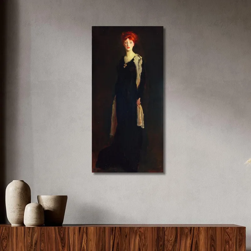 Dame In Schwarz Mit Spanischem Schal O In Schwarz Mit Schal Robert Henri