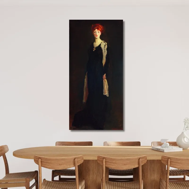 Dame In Schwarz Mit Spanischem Schal O In Schwarz Mit Schal Robert Henri