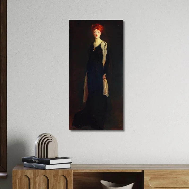 Dame In Schwarz Mit Spanischem Schal O In Schwarz Mit Schal Robert Henri