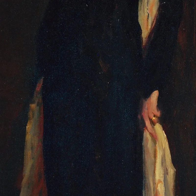 Dame In Schwarz Mit Spanischem Schal O In Schwarz Mit Schal Robert Henri