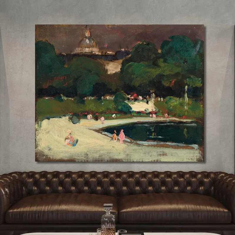 Luxembourg Gardens Stormy Sky Robert Henri