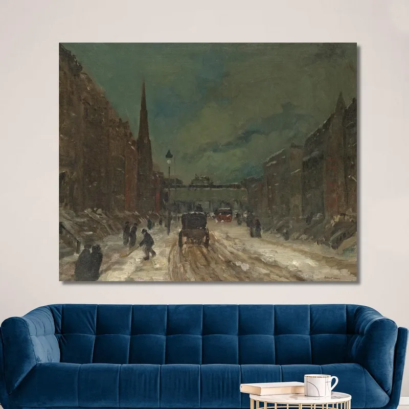 Street Scene With Snow 57Th Street Nyc. Robert Henri