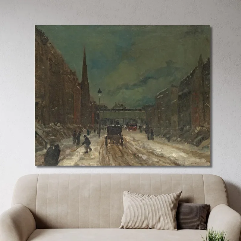 Street Scene With Snow 57Th Street Nyc. Robert Henri