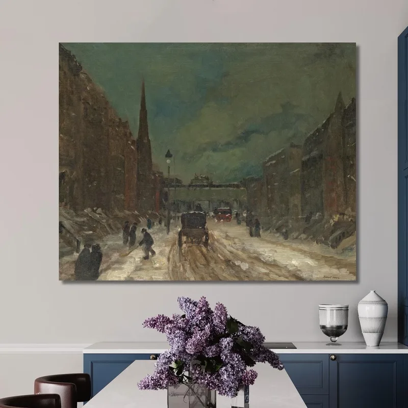 Street Scene With Snow 57Th Street Nyc. Robert Henri