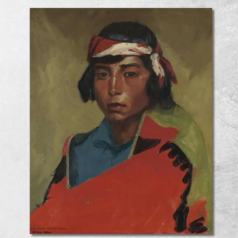 Giovane Maschio Del Pueblo Di Tesuque Robert Henri quadro stampa su tela