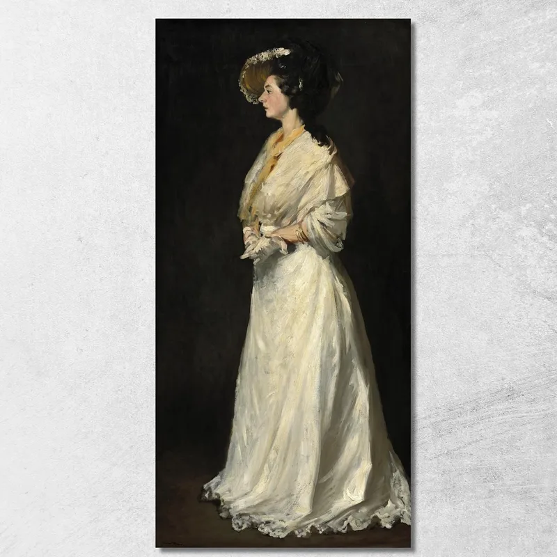 Giovane Donna In Bianco Robert Henri quadro stampa su tela