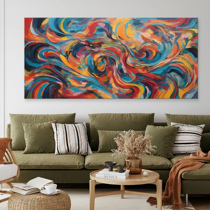 Pintura Formas Abstractas Vórtice De Colores
