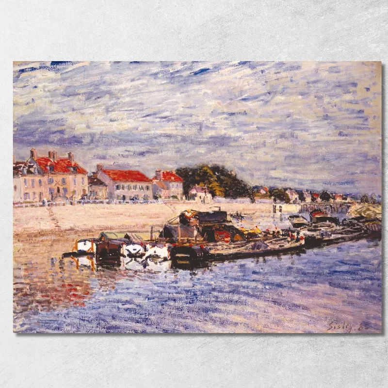Barcazas En El Loing En Saint-Mammès Alfred Sisley cuadro en lienzo