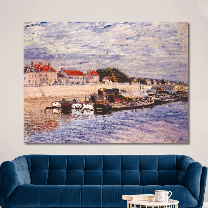 Barcazas En El Loing En Saint-Mammès Alfred Sisley