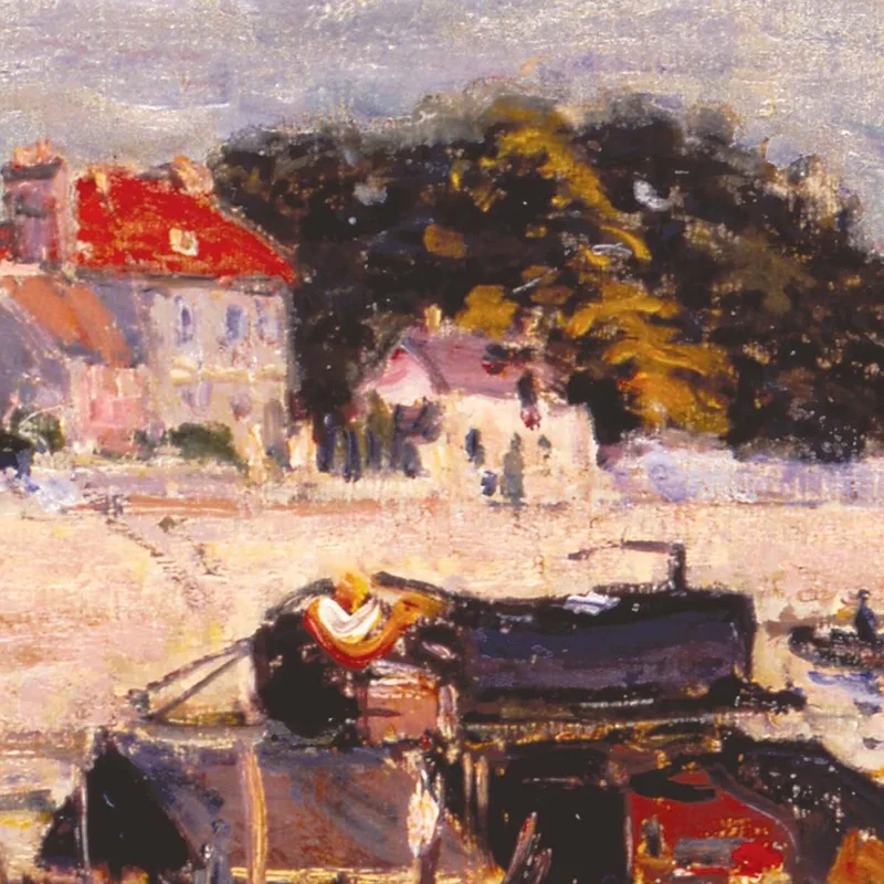 Barcazas En El Loing En Saint-Mammès Alfred Sisley