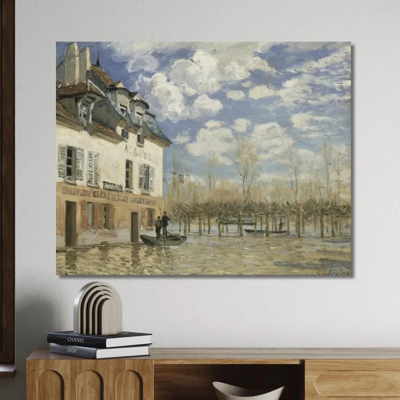 Bateau Dans L'Inondation À Port-Marly Alfred Sisley