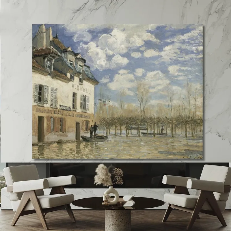 Bateau Dans L'Inondation À Port-Marly Alfred Sisley