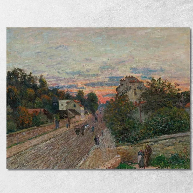 Tramonto Sulla Strada Di Versailles A Chaville Alfred Sisley quadro stampa su tela