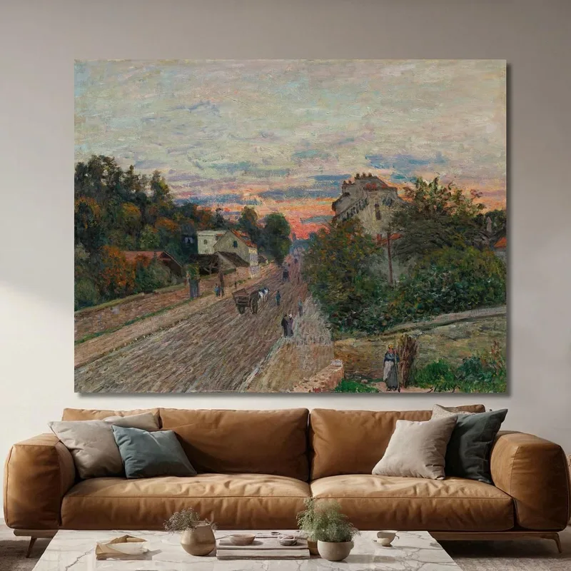 Tramonto Sulla Strada Di Versailles A Chaville Alfred Sisley
