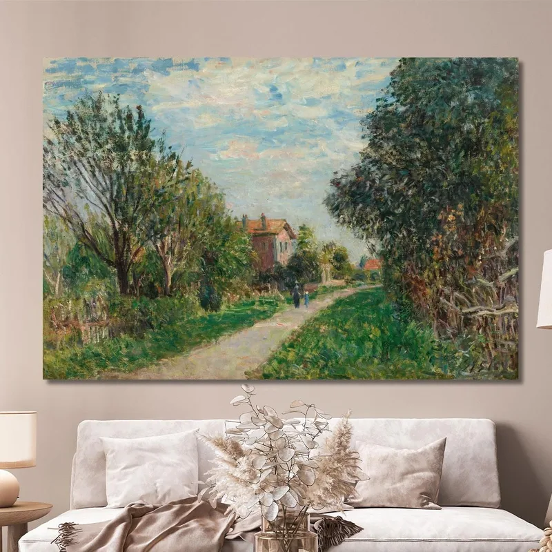 Mujer Y Niño En El Camino De Los Prados Sèvres Alfred Sisley