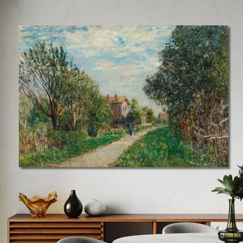 Mujer Y Niño En El Camino De Los Prados Sèvres Alfred Sisley