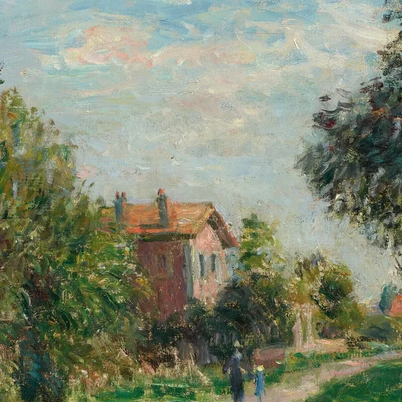 Mujer Y Niño En El Camino De Los Prados Sèvres Alfred Sisley