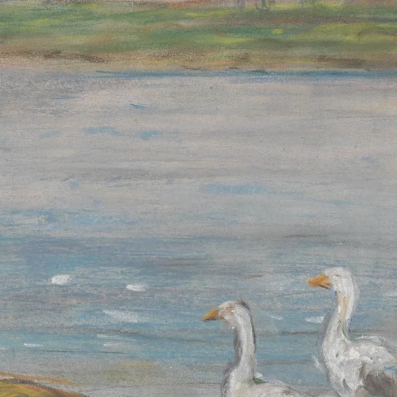 Cuatro Gansos Junto A Un Estanque Alfred Sisley