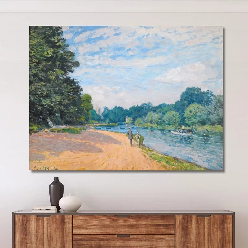 El Támesis Con La Iglesia De Hampton Alfred Sisley