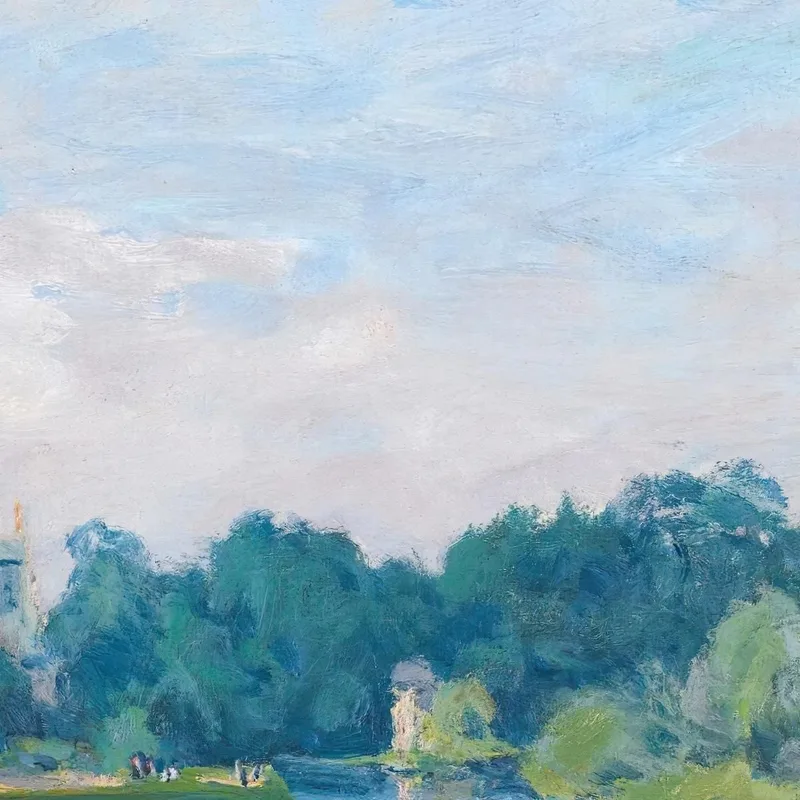 El Támesis Con La Iglesia De Hampton Alfred Sisley