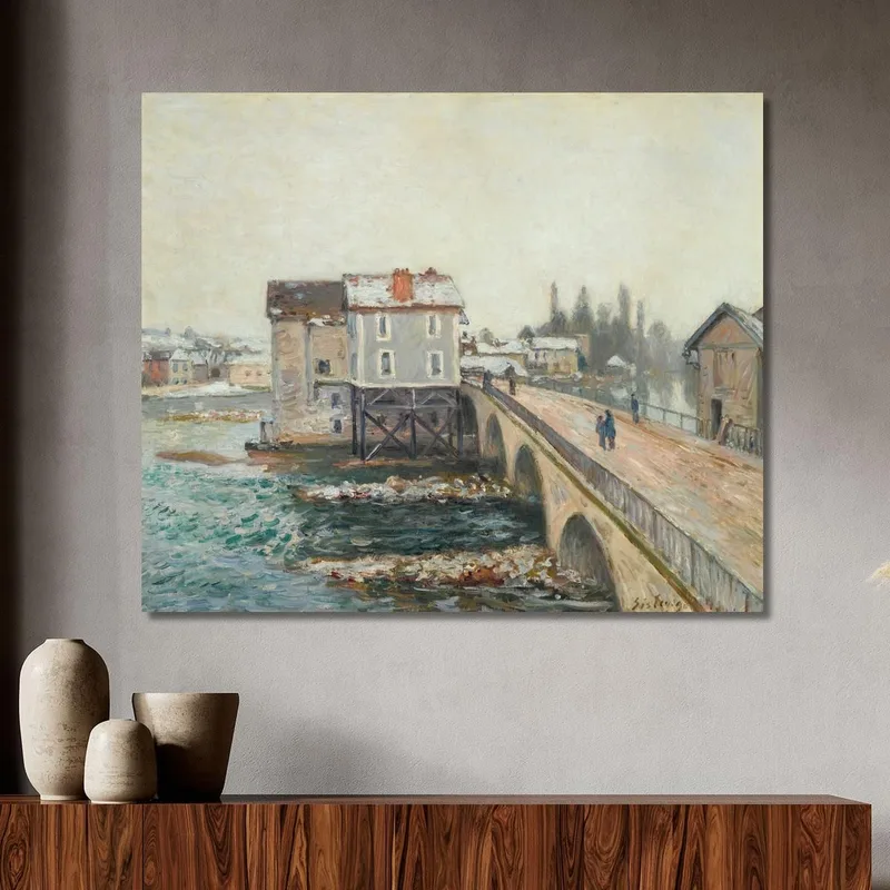 El Puente De Moret Y Los Molinos / Efecto De Invierno Alfred Sisley