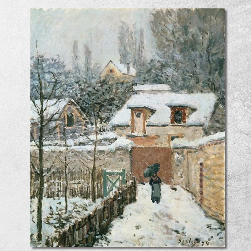 Neve A Louveciennes Alfred Sisley quadro stampa su tela