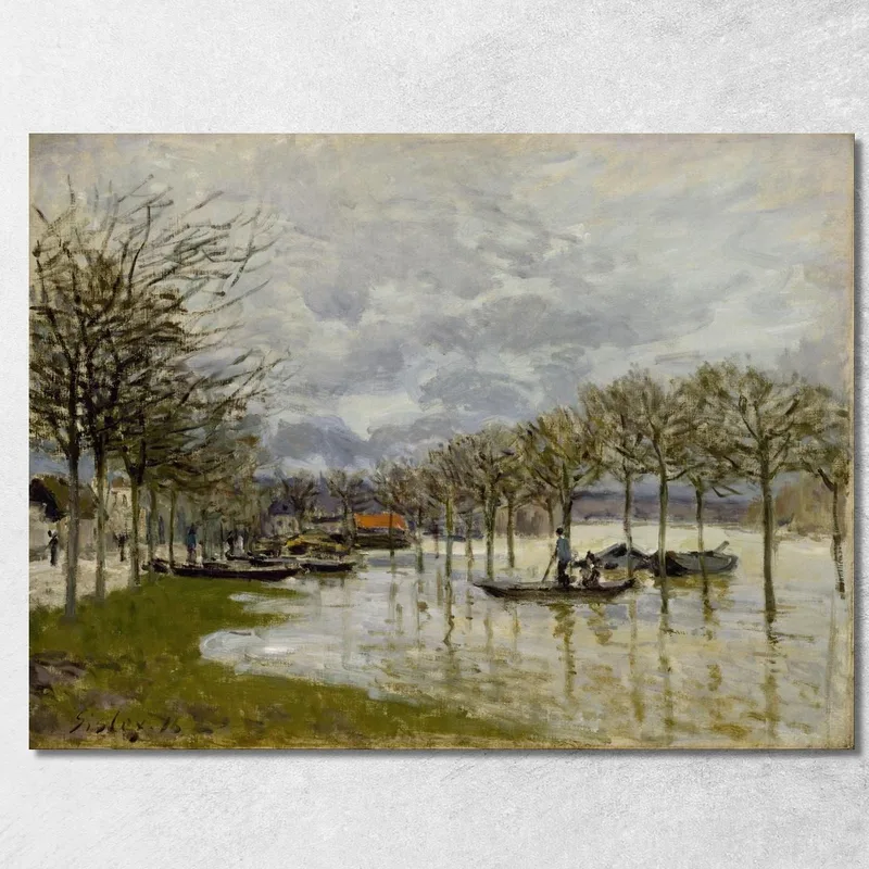 L'Inondazione Sulla Strada Per Saint-Germain Alfred Sisley quadro stampa su tela