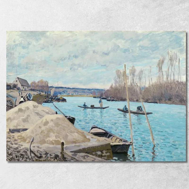 La Senna A Port-Marly, Cumuli Di Sabbia Alfred Sisley quadro stampa su tela