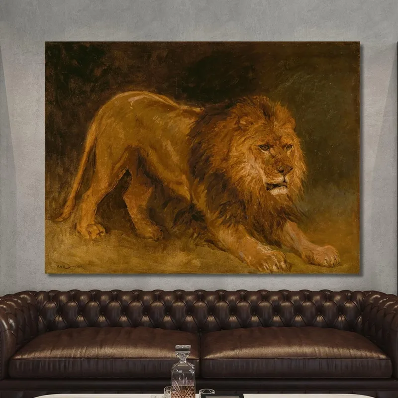 Lion Watching Prey Rosa Bonheur