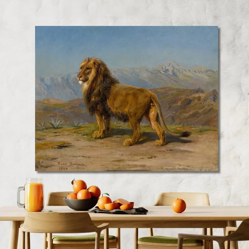 León En Un Paisaje Montañoso Rosa Bonheur