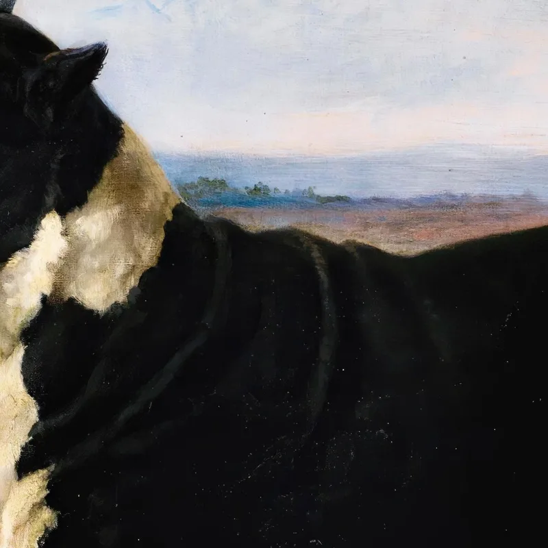 Retrato De Un Mastín-Labrador En Un Paisaje Rosa Bonheur