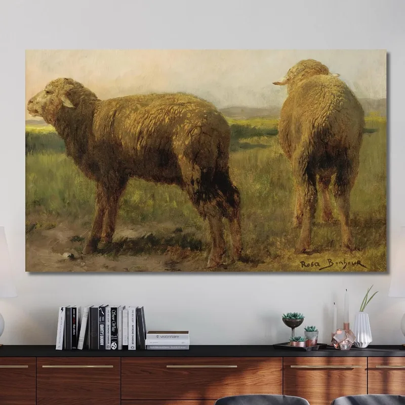 Moutons Dans Un Pré Rosa Bonheur