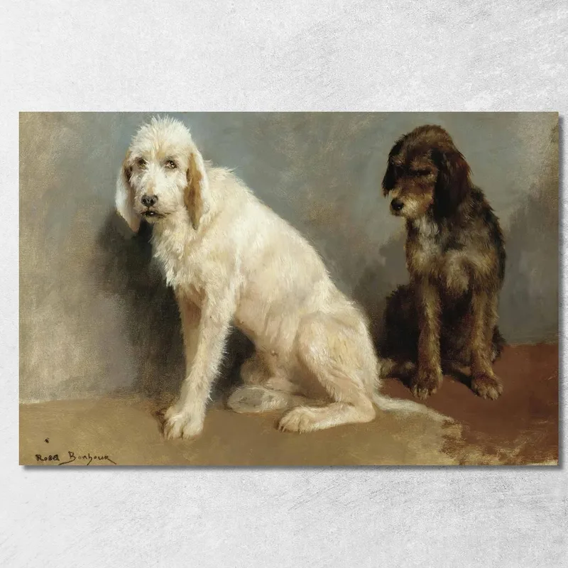 Étude De Deux Chiens Rosa Bonheur tableau impression sur toile