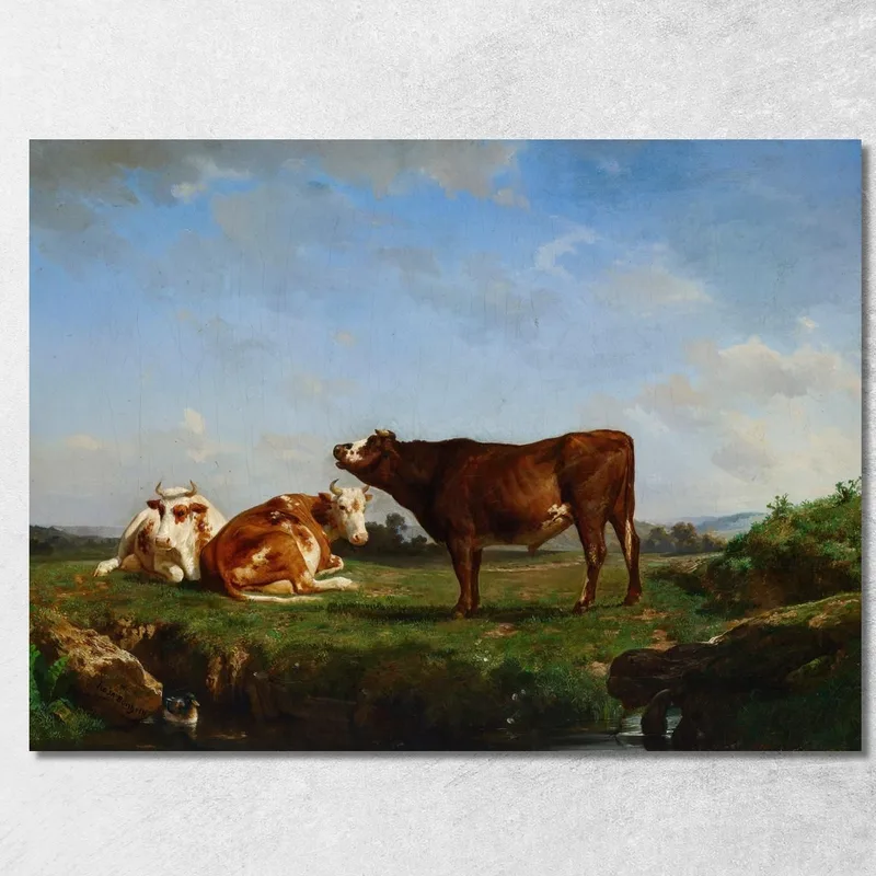 Trois Vaches Au Pâturage Rosa Bonheur tableau impression sur toile