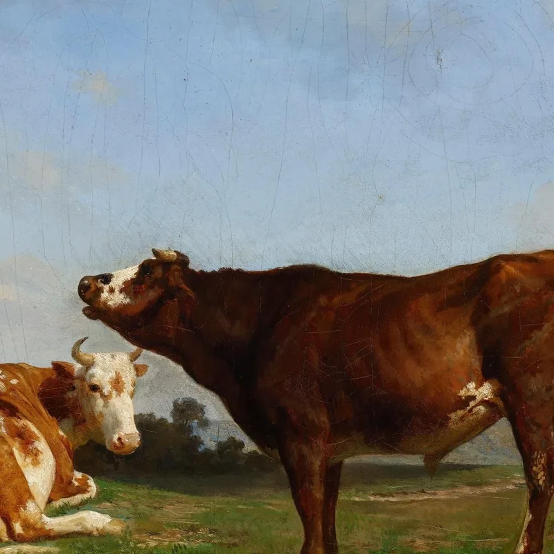 Tres Vacas En El Pasto Rosa Bonheur