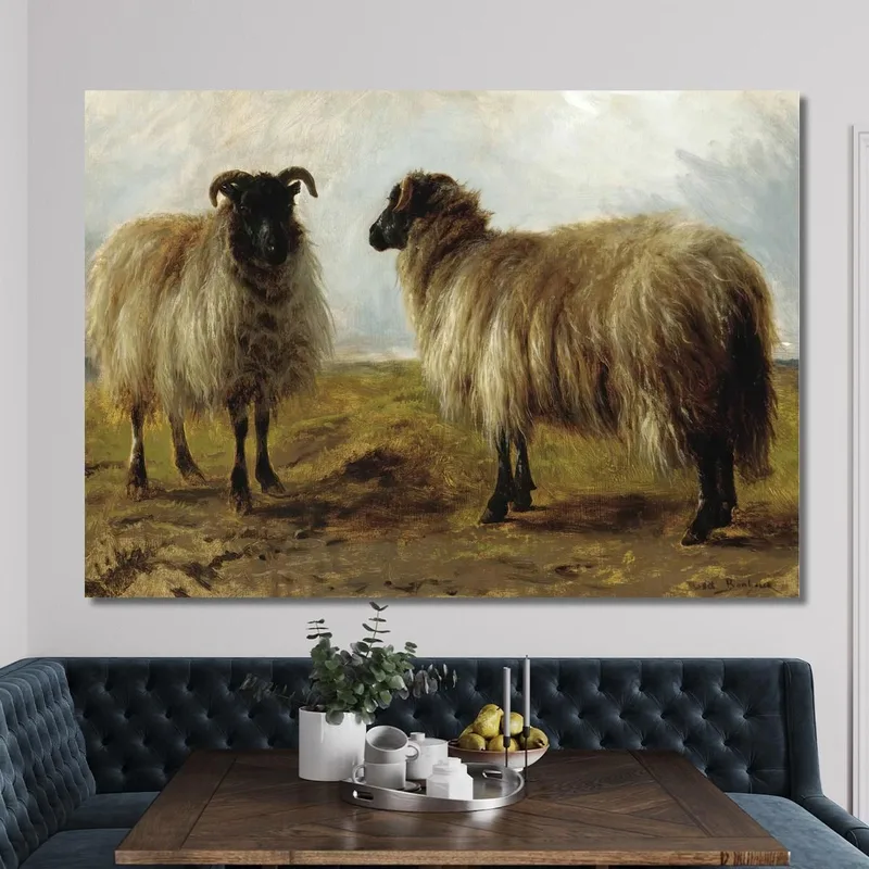Zwei Widder In Einer Landschaft Rosa Bonheur