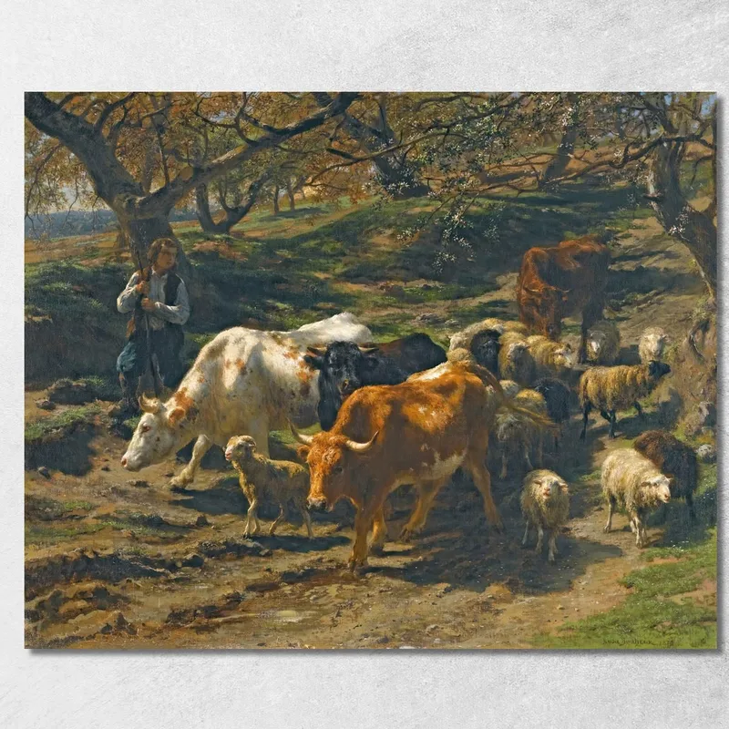 Un Berger Avec Son Troupeau Rosa Bonheur tableau impression sur toile
