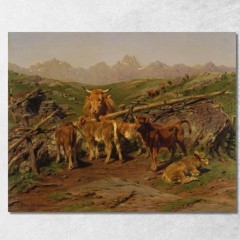 Le Sevrage Des Veaux Rosa Bonheur tableau impression sur toile