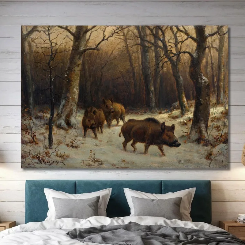Sangliers Dans La Neige Rosa Bonheur