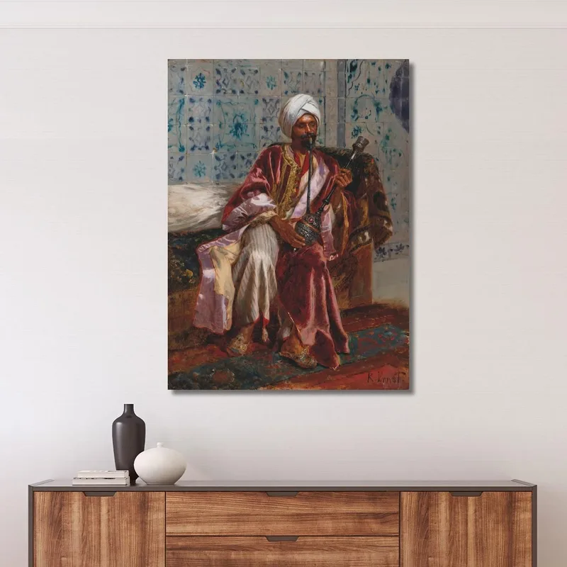 Arabe Fumant Une Narguilé Rudolf Ernst
