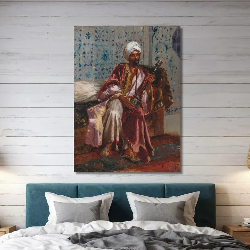 Arabe Fumant Une Narguilé Rudolf Ernst