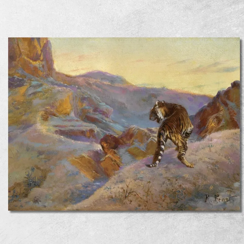 Tigre En Las Montañas Rudolf Ernst cuadro en lienzo
