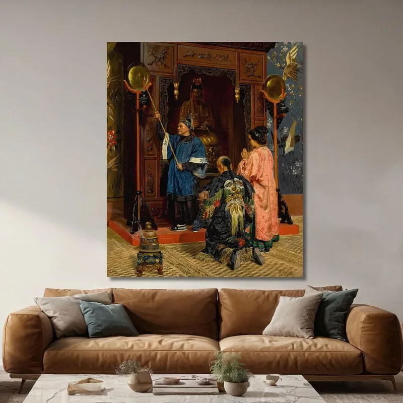 Fedeli In Preghiera Presso Un Santuario Buddhista Rudolf Ernst