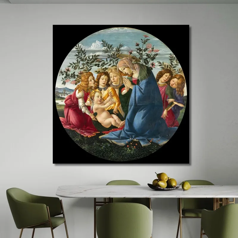 Madone Adorant L'Enfant Avec Cinq Anges Sandro Botticelli