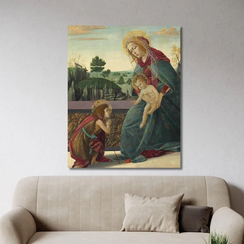 Madonna Col Bambino E San Giovanni Battista Sandro Botticelli