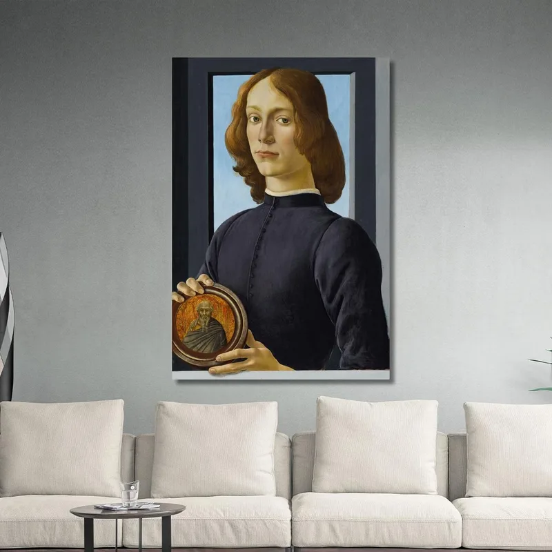 Ritratto Di Giovane Uomo Con In Mano Un Tondo Sandro Botticelli